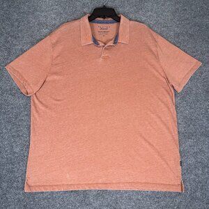 Lucky Brand Venice Burnout Polo Shirt Mens 2XL Red Short Sleeve Casual XXL Adult
